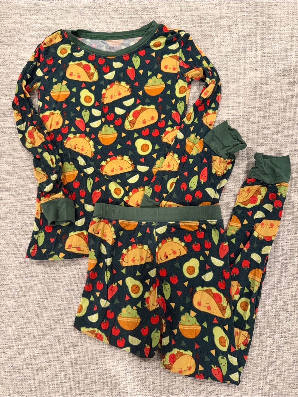 Little Sleepies Taco & Guacamole Print Pajama Set
